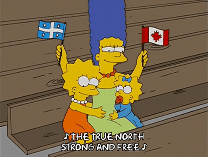 Canada Day Marge Simpson Waving Flag GIF