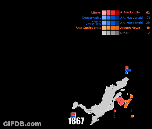Canada Election Results Map 2021 GIF
