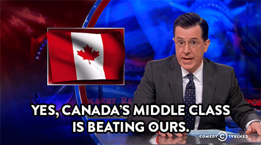 Canada  Flag Stephen Colbert GIF