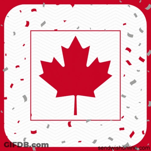 Canada Maple Leaf Confetti Design GIF