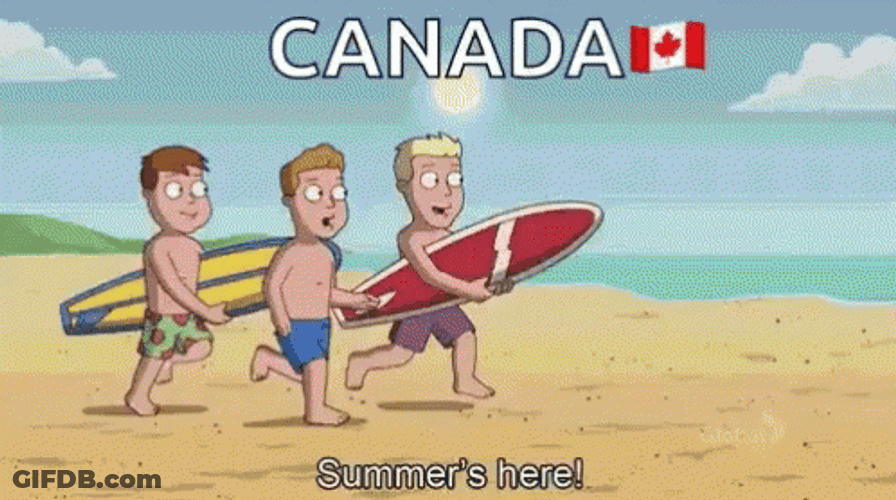 Canada Snowy Beach Goers Cartoon GIF