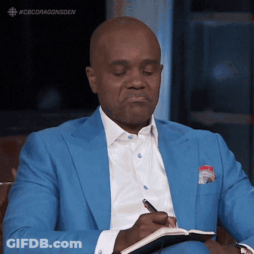 Canadian Businessman  Dragon's Den Wes Hall Taking Notes GIF
