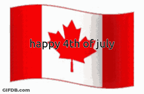 Canadian Flag With Happy 4Th Of July GIF