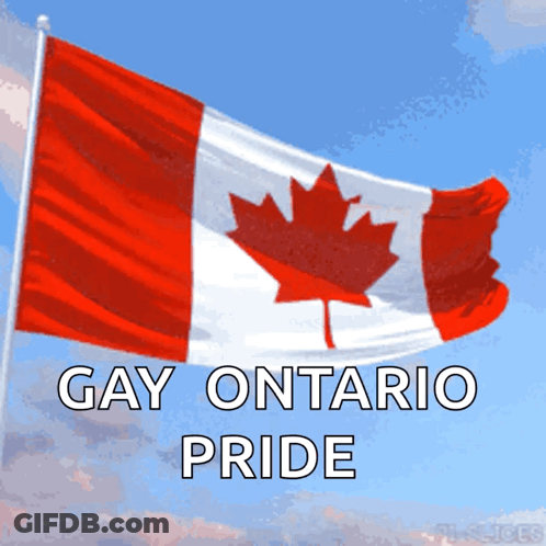 Canadian Flag With Maple Leaf And Gay Ontario Pride GIF