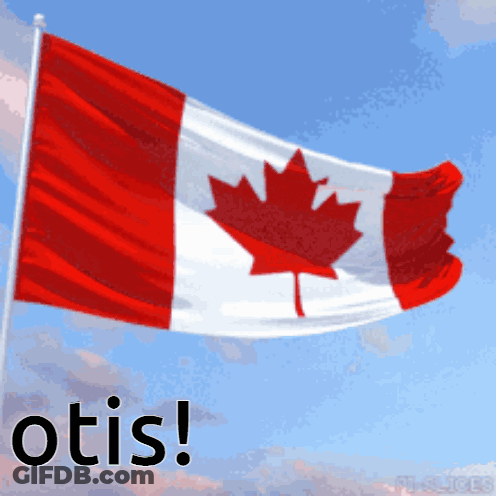 Canadian Flag With Maple Leaf And Word Otis GIF