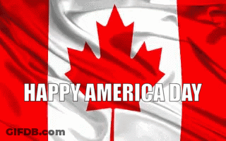 Canadian Flag With Maple Leaf Happy America Day GIF