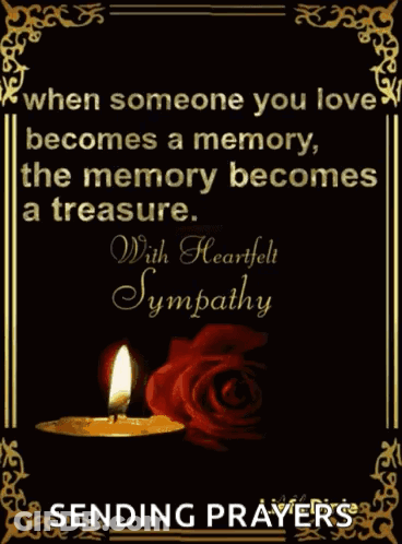 Candle And Rose Sympathy GIF