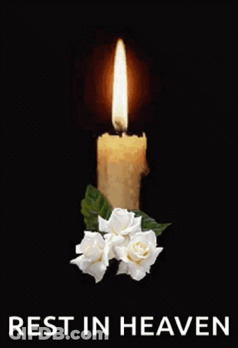 Candle And Roses Rest In Heaven GIF