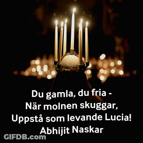 Candle Holder With Words Du Gamla Du Fria GIF