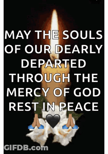 Candle With Rest In Peace Message GIF