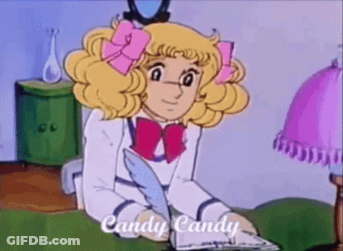 Candy Candy Sitting On Bed GIF