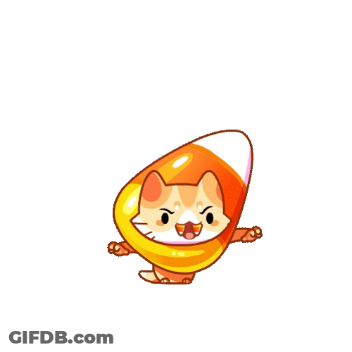 Candy Corn Cat Boo GIF
