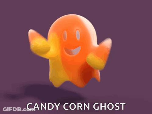 Candy Corn Ghost Saying Candy Corn Ghost GIF