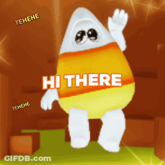 Candy Corn Mascot Waving Saying Hi There GIF
