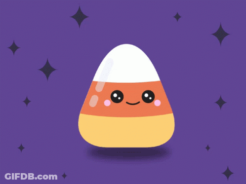 Candy Corn With A Surprised Look On Its Face GIF