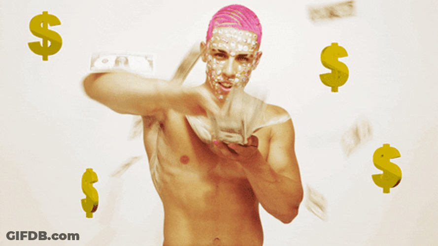 Candy Ken Money Flying GIF