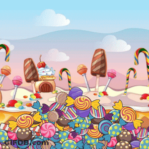 Candy Land With Candy Canes And Ice Cream GIF