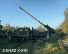 Cannon Fired From Military Truck GIF