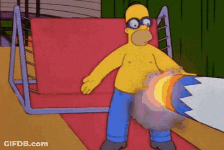 Cannonball Hit On Homer Simpson GIF