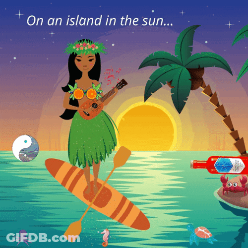 Canoe On An Island In The Sun GIF