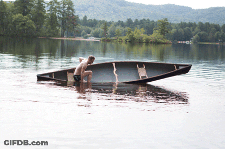 Canoe Slowly Sinking GIF