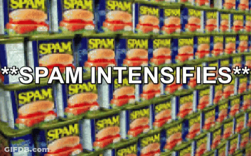 Cans Of Spam Stacked With Spam Intensifies GIF