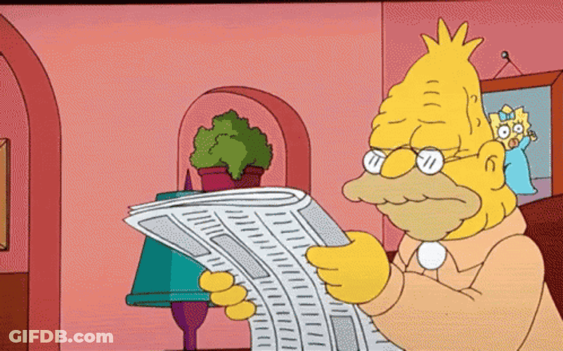 Cant Read Grampa Simpson GIF