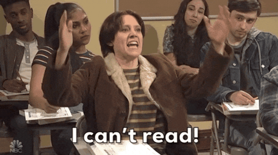 Cant Read Kate McKinnon Saturday Night Live GIF