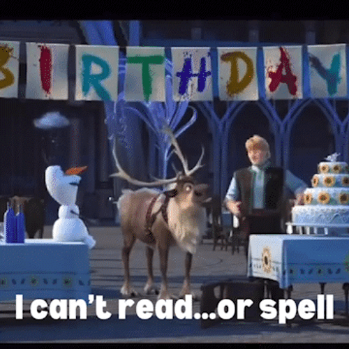 Cant Read Or Spell Frozen Olaf GIF