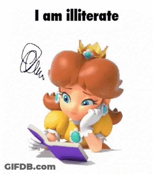 Cant Read Princess Daisy Super Mario GIF