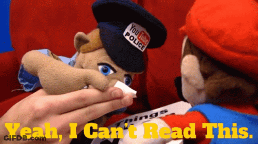 Cant Read This SML Brooklyn Guy GIF