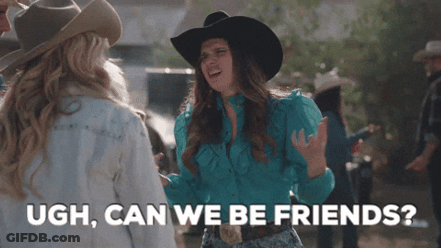 Cant We All Just Get Along Female Cowboys GIF