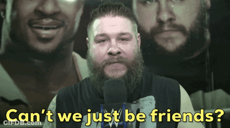 Cant We All Just Get Along Kevin Owens GIF