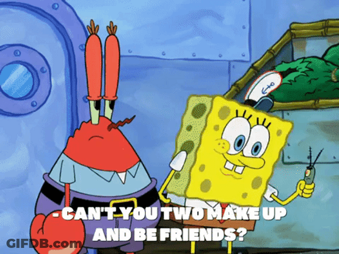 Cant We All Just Get Along SpongeBob SquarePants GIF