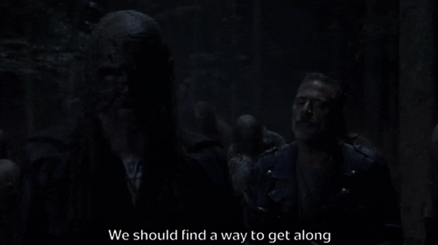 Cant We All Just Get Along Walking Dead GIF
