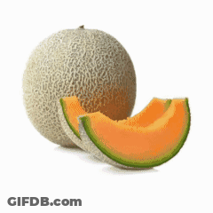 Cantaloupe Sliced In Half GIF
