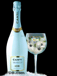 Canti Prosecco Ice Bottle And Glass GIF
