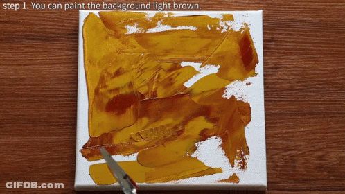 Canvas Painted With You Can Paint The Background Light Brown GIF