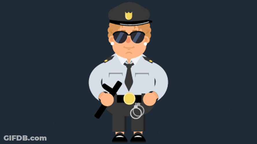 Cap Cool Police Officer Cartoon GIF