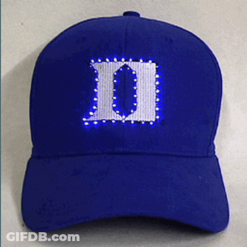 Cap Lights Blinking Blue Devils GIF