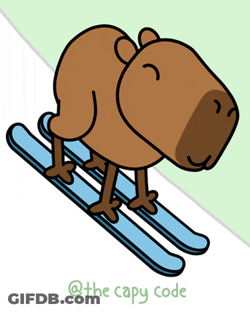 Capabara Happy Ski GIF