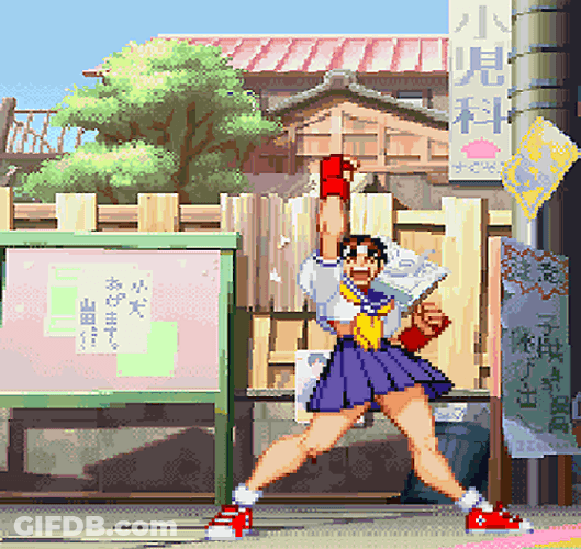 Capcom Street Fighter Sakura Kasugano Mini Skirt GIF