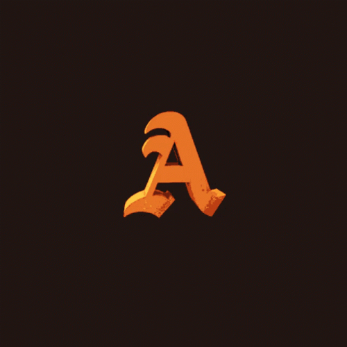 Capital Letter A With Flaming Animation GIF