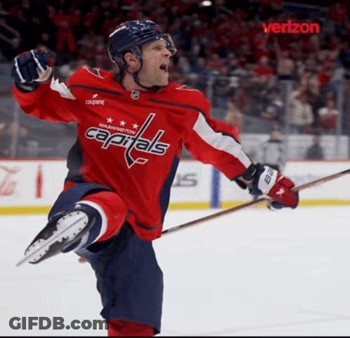 Capitals Hockey Player Celebrating Goal GIF