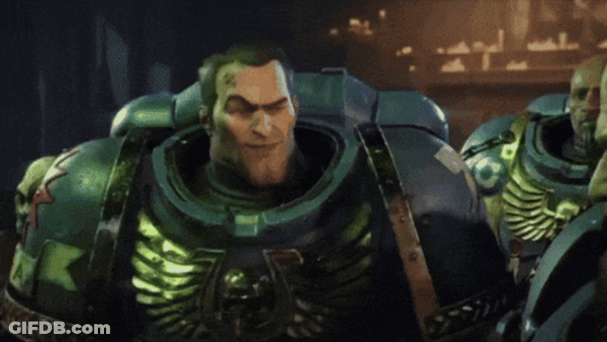 Captain Acheran Space Marine Scene GIF