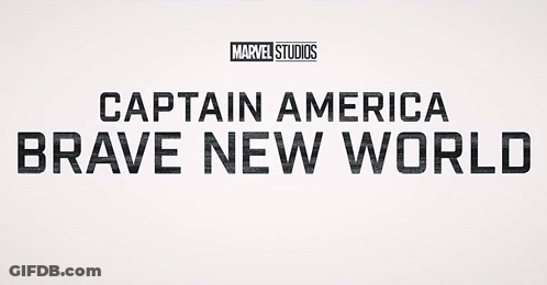 Captain America Brave New World In White On Black GIF
