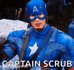 Captain America Costume Man Wearing Mask And Helmet GIF