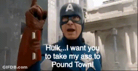 Captain America Hulk Take Ass To Pound Town GIF
