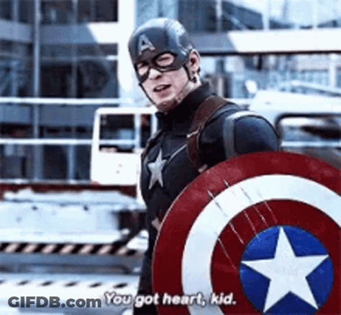Captain America Mask Shield You Got Heart Kid GIF