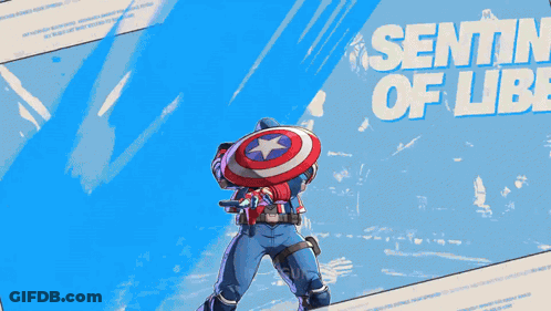 Captain America Poster Saying Entinelo Liberty GIF